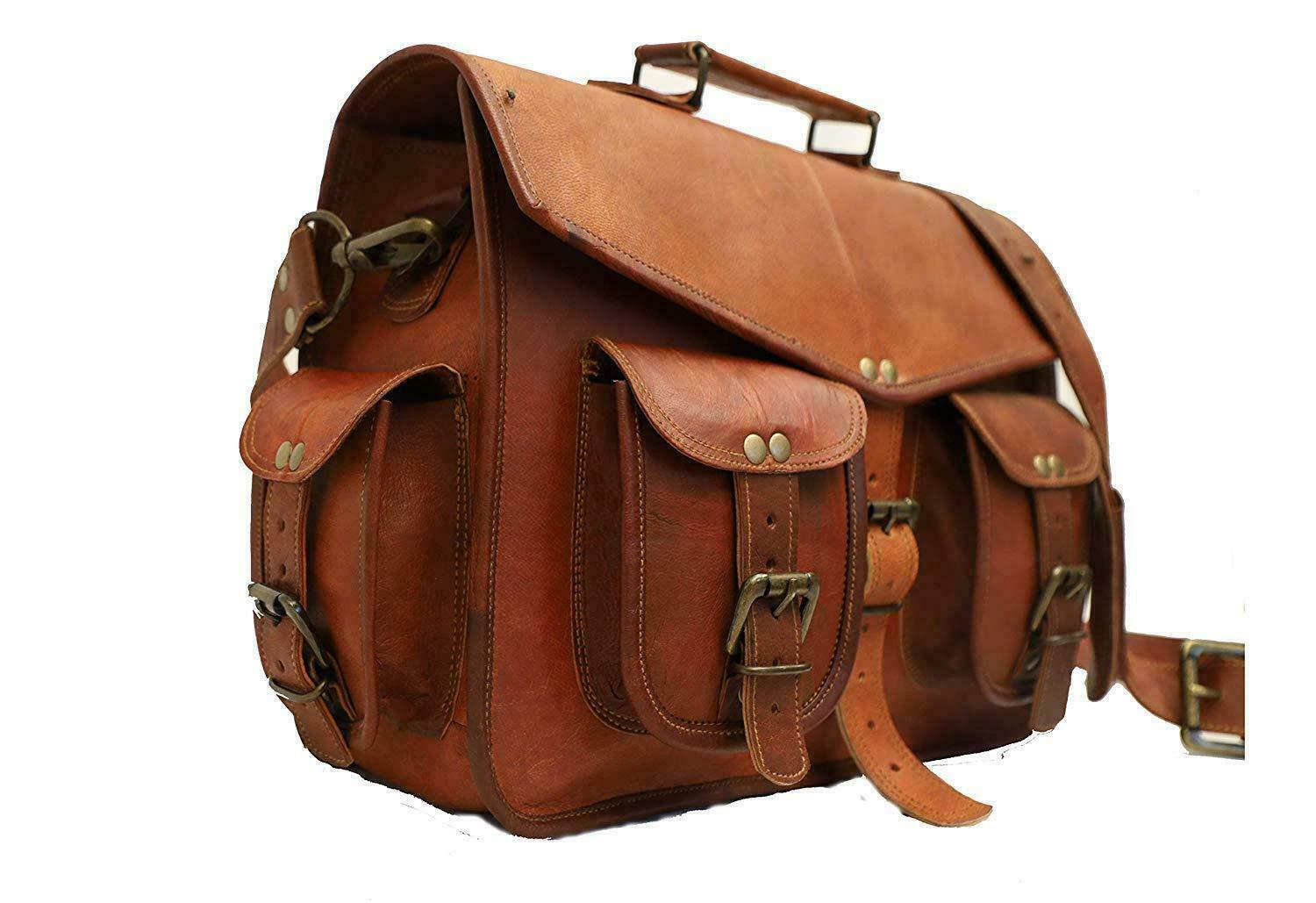 Vintage Men Handbag Shoulder Bag Leather Retro Messenger Briefcase Laptop bag