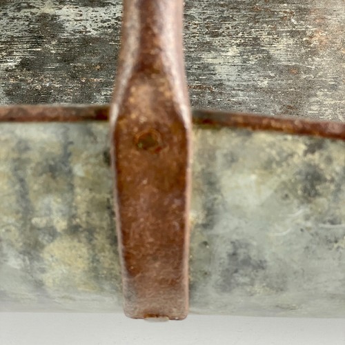 Large Farmhouse Primitive Antique Metal & Wood Two-Hand-Held Barn Scooper - Picture 6 of 10