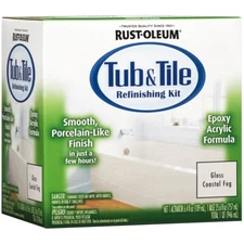 Rust-Oleum 384166 (372418) Tub And Tile Refinishing 2-Part Kit, Coastal Fog 32oz