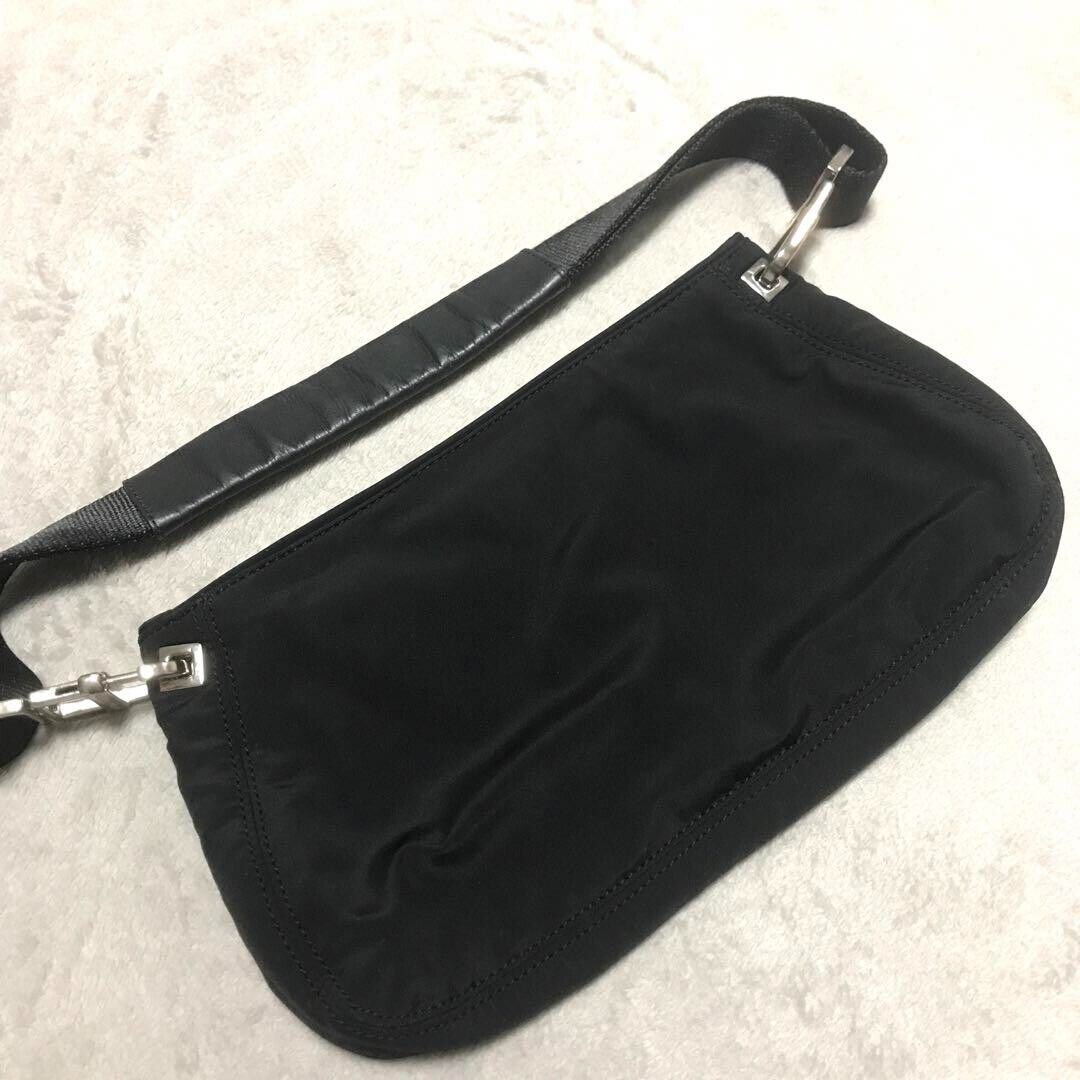Bottega Veneta Nylon Leather Black Vintage Mini One Shoulder Bottega Veneta Nylon Leather Black Vintage Mini One Shoulder