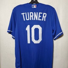 Justin Turner #10 LA Dodgers World Series Champions Jersey Blue Men's Small NWT 