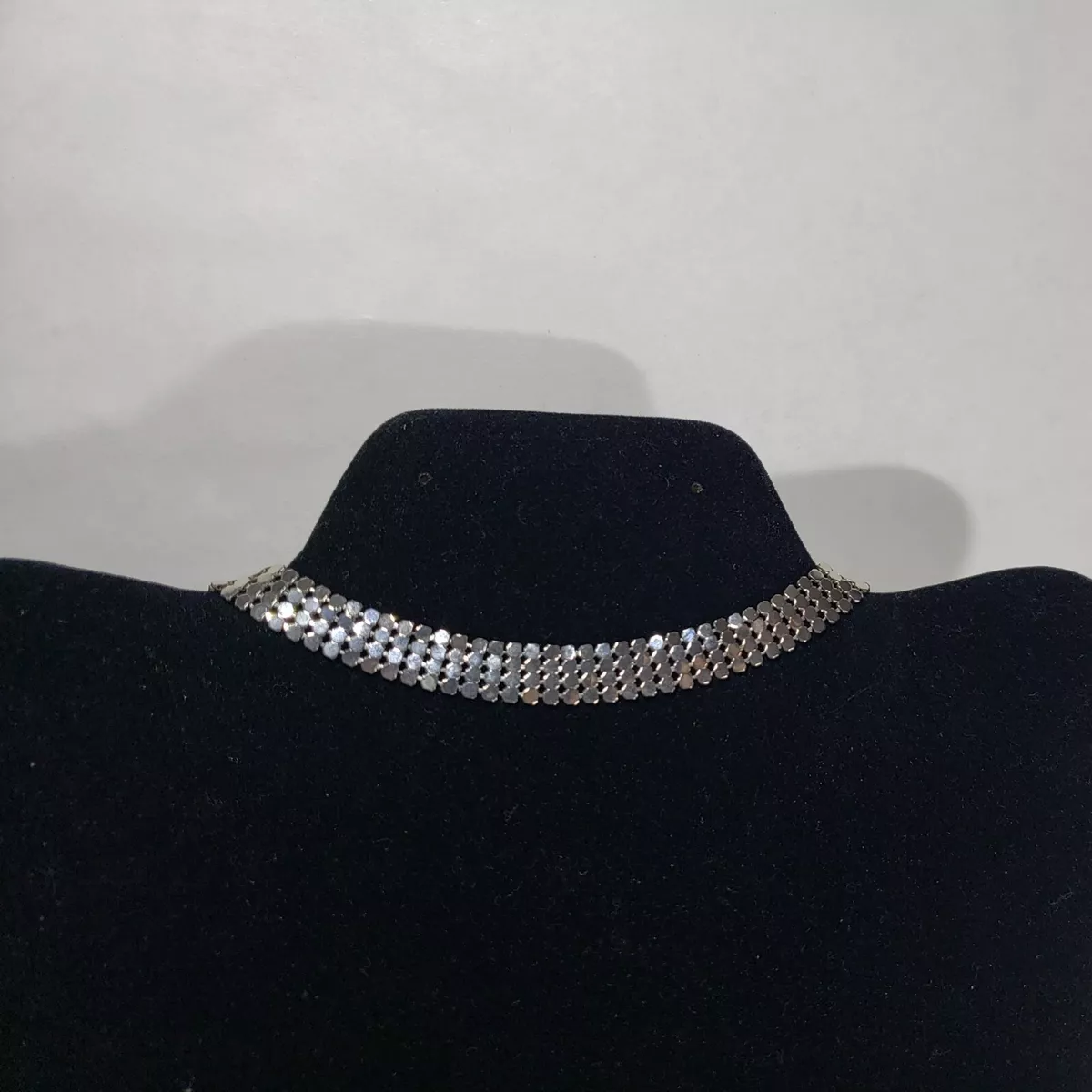 Silver metal store choker necklace