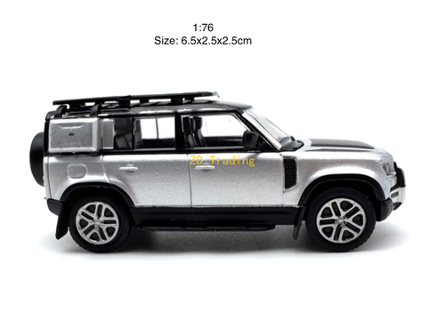ZD 1:76 Silver Land Rover Defender 110 Sports ORV Model Diecast Metal Car BN - Picture 2 of 6