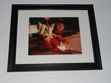 Framed Jimi Hendrix Monterey Pop Guitar on Fire Mini-Poster, 14" by 17"