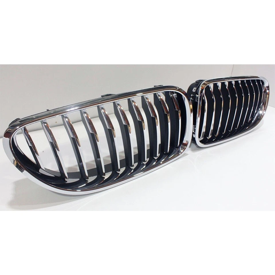 BLACK + CHROME 650i 640i M6 For BMW F06 F12 F13 P LOOK GRILL FRONT GRILLE 12-17 Foto 4 de 4