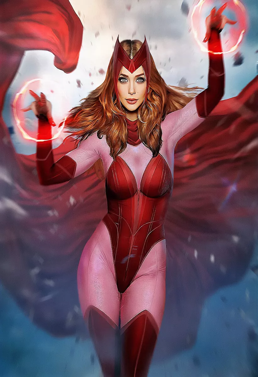 Print of Wanda Maximoff / Scarlet Witch elizabeth Olsen in 