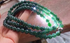 Certified Green Burma Natural A JADE Jadeite Beads Necklace 27 inches 657076 TN