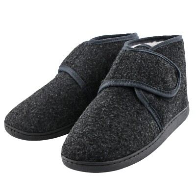 Herren Stiefel Hausschuhe Winter Warm Fuzzy Cozy Klettverschluss Hausschuhe