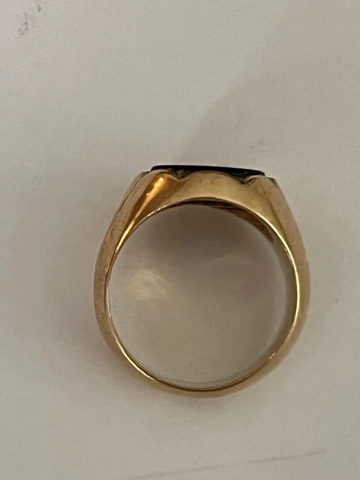 5856- Bague Chevalière Or Jaune Onyx - Photo 4/4