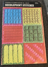 Vtg Rare Coates  Clark's Needlepoint Stitches 1974 Book 226-A