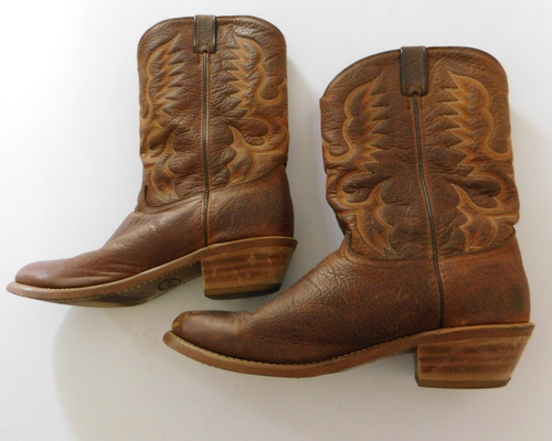 ABILENE Mens Size 12 Brown Leather Cowboy Western Boots - Imagen 2 de 16