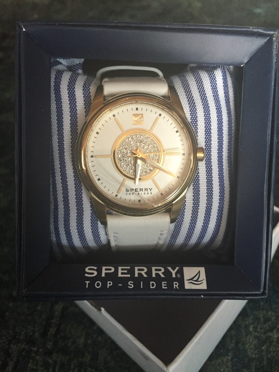 NEW SPERRY Top-Sider Quartz Watch Womens Crystal & Gold Ship  display picture 1