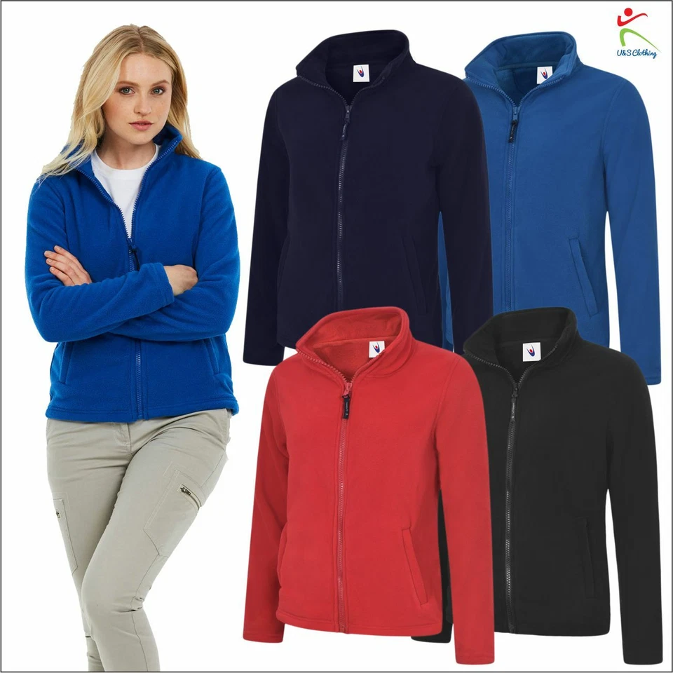 Uneek Womens Classic Full Zip Up Micro Fleece Jacket Casual Outdoor Workwear TOP - Image 1 of 4