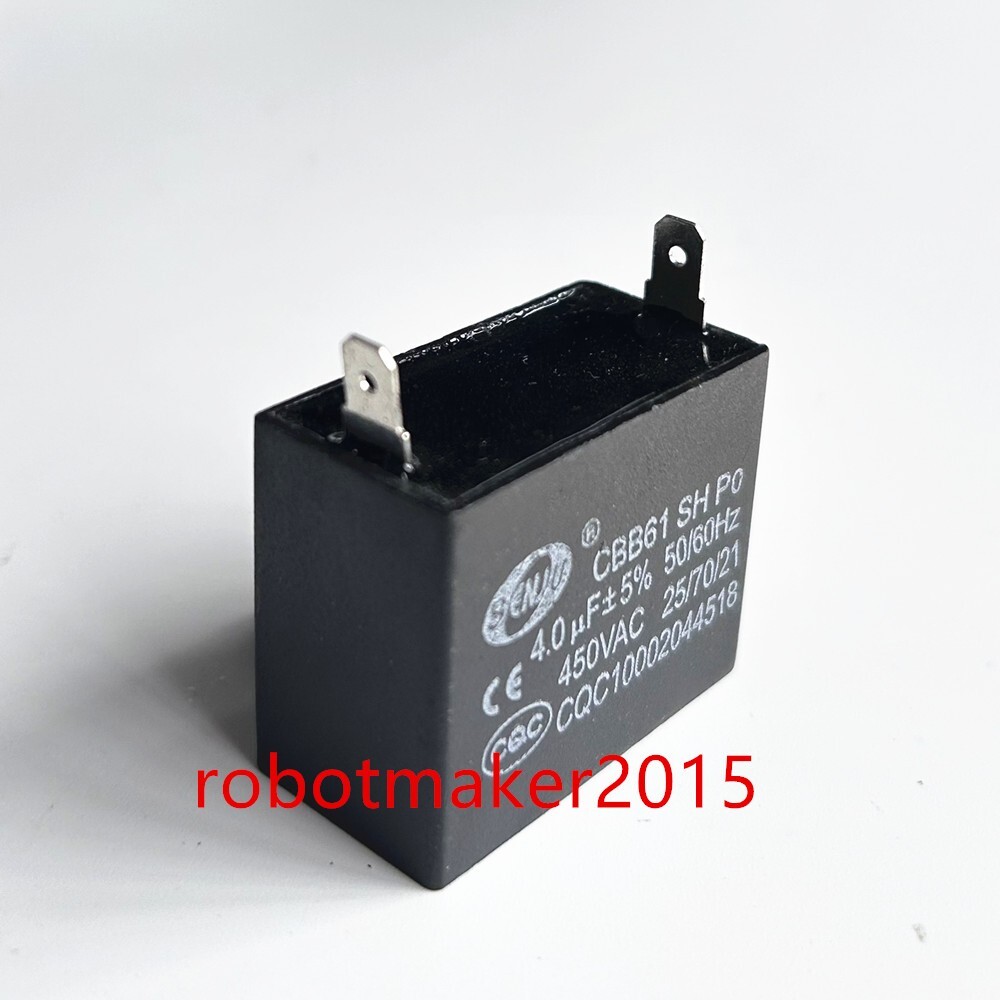 CBB61 4uF 250V Motor Start Capacitor – 2 Wires, For Fans, Motors, US Stock Fast Shipping