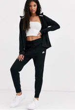 Nike Women's Sportswear Size XXL 2XL Tech Fleece Black White Pants BV3472-010