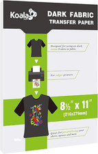Koala Heat Transfer Paper for T-Shirts - 20 Sheets of Dark Fabric Iron-On Vinyl,