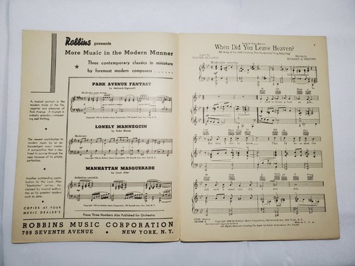 1936 Wann hast du den Himmel verlassen? Walter Bullock Richard A. Whiting Noten - Bild 2 von 4