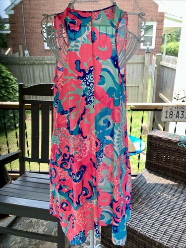 Nuevo Vestido sin mangas Lilly Pulitzer Melle Trapecio, Coral Reef I'm So Jelly, M - Imagen 3 de 7