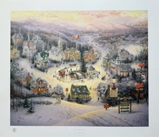 Thomas Kinkade ST NICHOLAS CIRCLE Hand Signed Limited Edition Lithograph 20"x24"