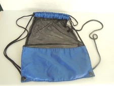 MESH DRAWSTRING SHOULDER OR BACKPACK SPORTS 19 x 14 inch has zipper pocket