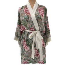 Vintage Victoria's Secret Gold Label Semi Sheer Paisley Floral Kimono Robe OS