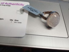 Size 8 White Drusy Sterling Silver Ring ATGW 8.30 cts.