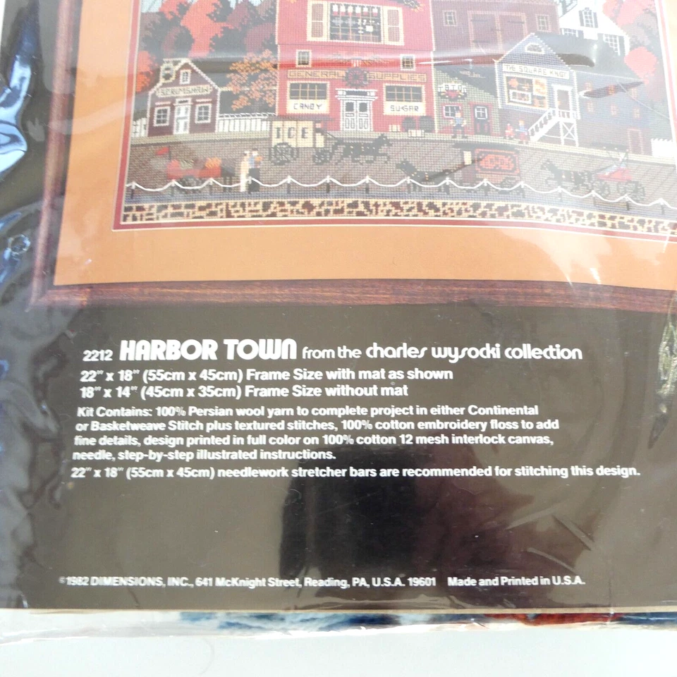 Charles Wysocki Harbor Town Needlepoint Kit 2212 Dimensions Americana 1982 VTG - Image 3 of 4