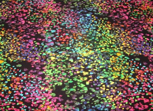 31 x 31" Brush Strokes Paint Splash 4-Way Stretch Illusion Flowers Cotton Blend - Picture 1 of 9