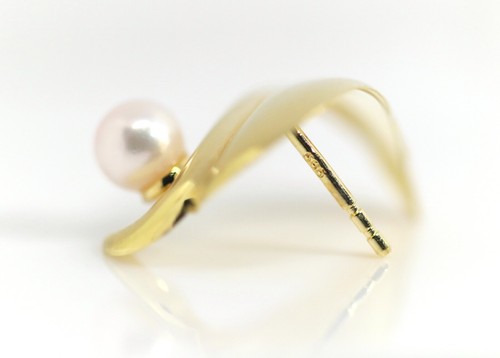 Mujer Huggie Oro Amarillo 585a D Butterfly Pendientes Perla – Cisne Forma, L : - Imagen 10 de 10