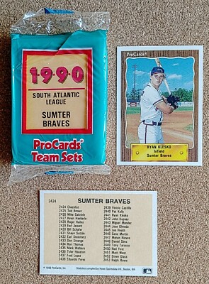 1990 Sumter Braves (ProCards)  Sealed Team Set ~ Ryan Klesko ~ Vinny Castillo