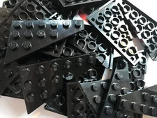 LEGO-NEW-#48205-BLACK- WEDGE PLATE 6 X 4 RIGHT- 10 PIECES