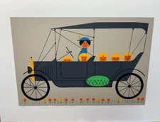 Sunday School Outing Art Print by Edie Harper Signed,  #589/750 Modernistic Art