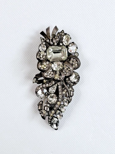 Eisenberg Original Sterling Silver Flower Pin Brooch Fur Clip Signed Vtg