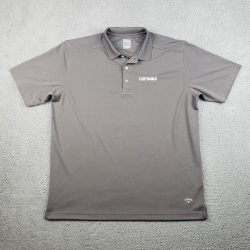 LIV Golf Polo Shirt Mens L Gray PGA Tour Logo Performance Callaway Opti