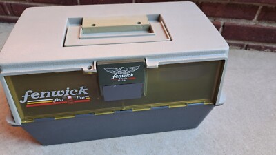Vintage Fenwick FenLite 6.4 Multi Tier Lighted Fishing Box With Tackle 