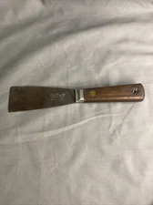 Vintage Red Devil Putty Knife Scraper Wood Handle Brass Pins USA P1 - 1 1/2”S