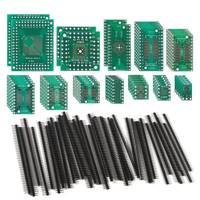 SMD to DIP Adapter PCB Converter Kit with 40 Male 40-Pin Headers, 51 Pieces