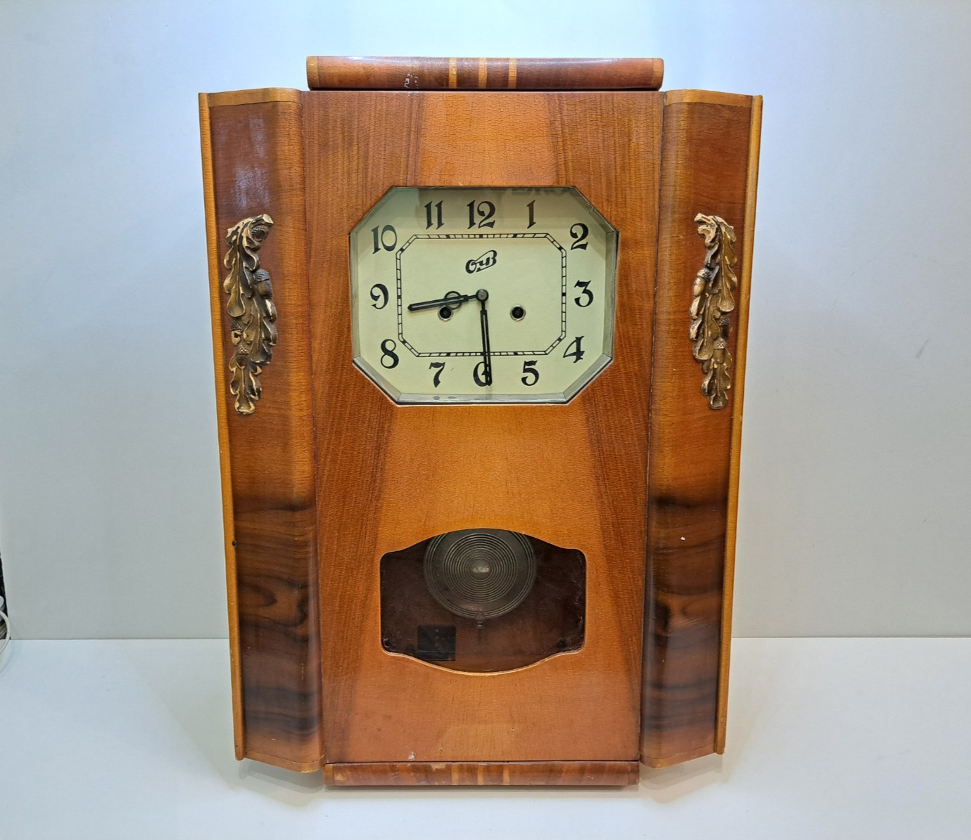 Wall clock SCHZ Chiming Pendulum Mechanical Large Wooden USSR Vintage