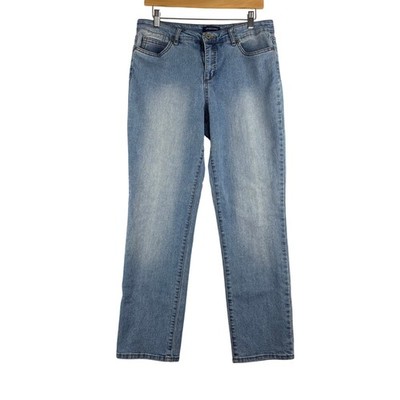 Bandolino Mandie Straight Jeans Women's 12 Blue Fading Cotton Bl Stretch Comfort