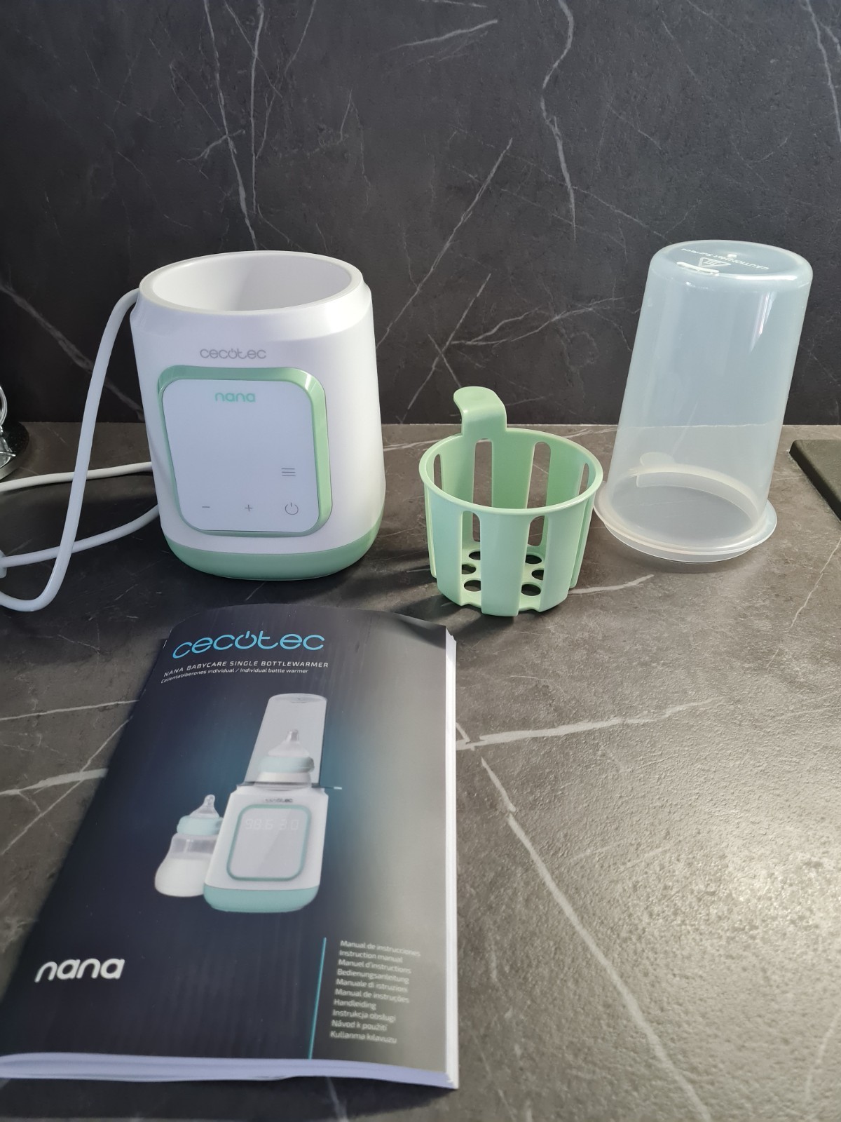Cecotec Nana Scaldabiberon bianco/verde menta con display digitale regolabile