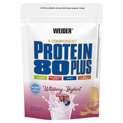 Joe Weider Protein 80 Plus, 500 g Beutel, Waldfrucht-Joghurt