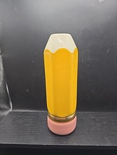 Ceramic Pencil Shaped Vase Yellow Pink White Gold Accent Teacher Gift Decor