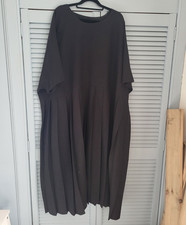 16/47 Ltd Black Cotton Midi Dress Cap Sleeve Round Neck Plus Size L