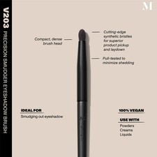 Cepillo de sombra de ojos Morphe V203 Vegan Pro Precision Smudger para polvo crema líquida