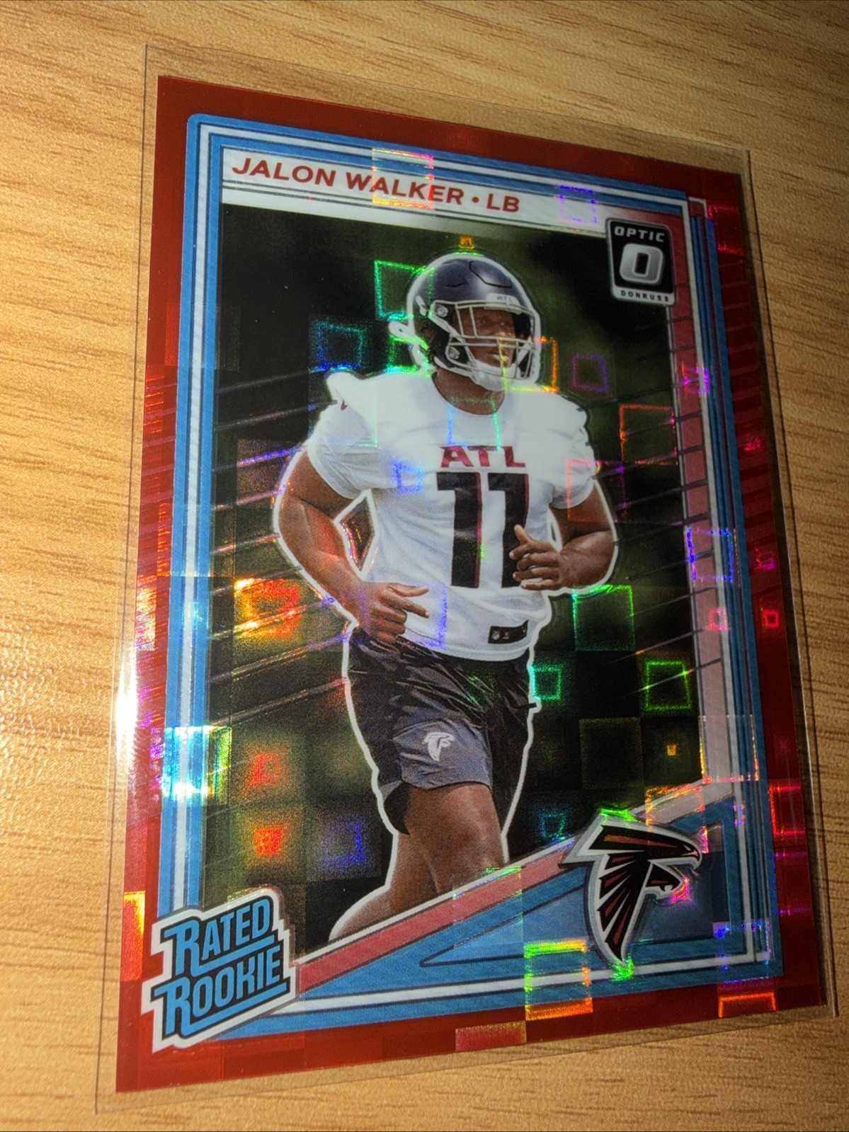 2025 Donruss Jalon Walker Optic Preview Red Pandora Rated Rookie Falcons
