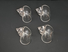 Set of 4 Vintage Clear Acrylic Seashell Napkin Holders EUC