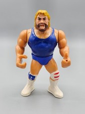 WWE WWF Hasbro Hacksaw Jim Duggan Series 9 Purple Card VTG Wrestling Figure USA