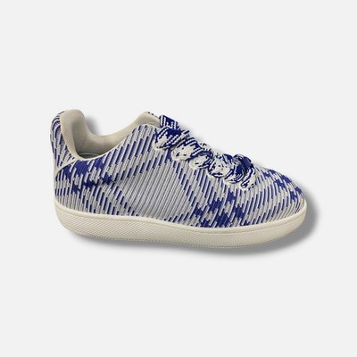 Burberry Men's Blue Check Knit Box Sneaker Shoes Size 47