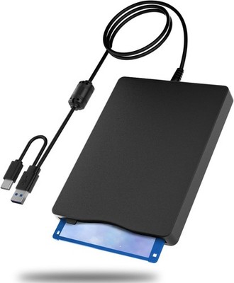 USB Floppy Drive, External 3.5'' USB & Type-C Floppy Disk Reader, External Floppy