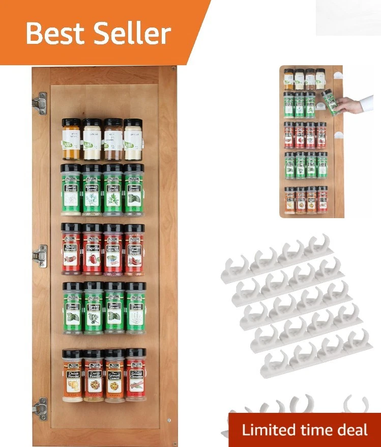 Durable Foam Spice Gripper - Showcase Up to 36 Spices On Your Cabinet Door